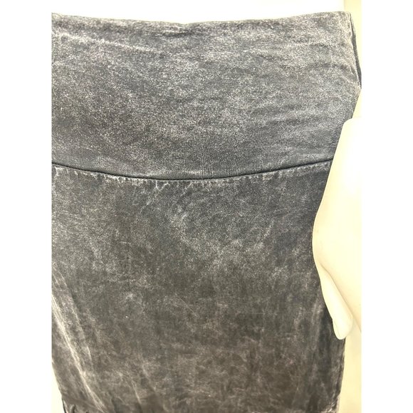 Towne Women’s Black Fringed Skirt M (10/12) Pull On Stretchy Distressed Midi - Picture 8 of 9